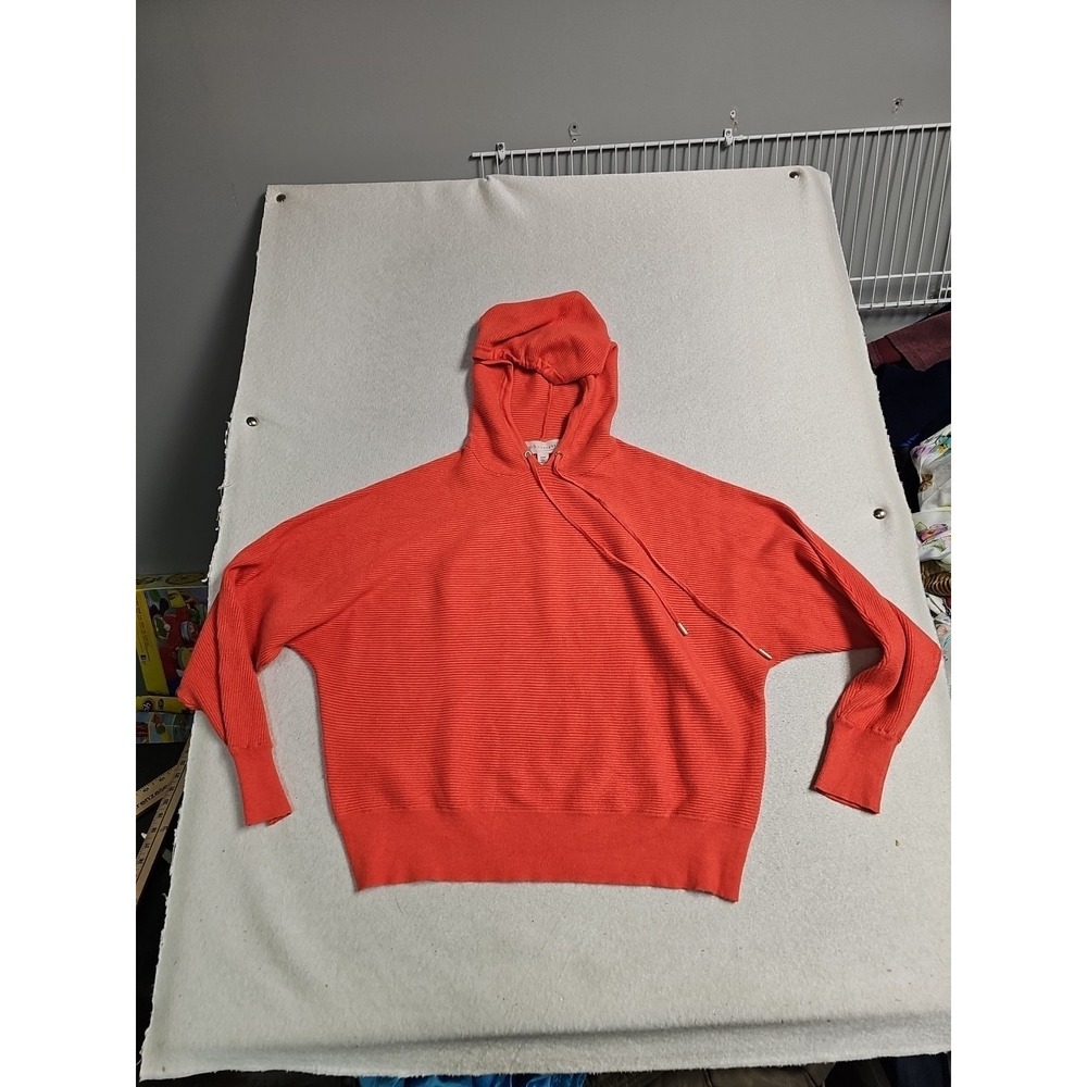 Philosophy Republic Clothing‎ Orange Coral Ribbed Knit Hoodie Sweater XL